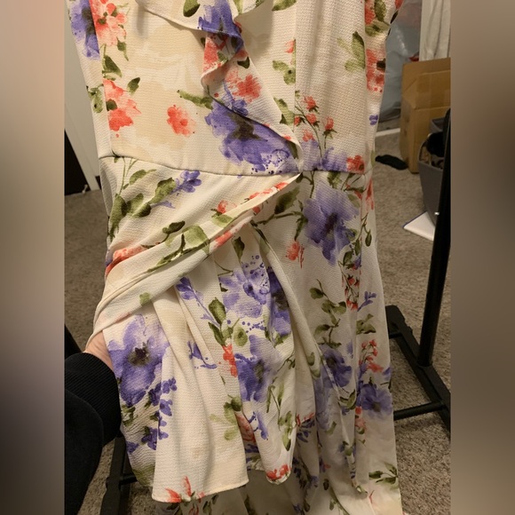 White Floral Dress with Shorts - Picture 5 of 5